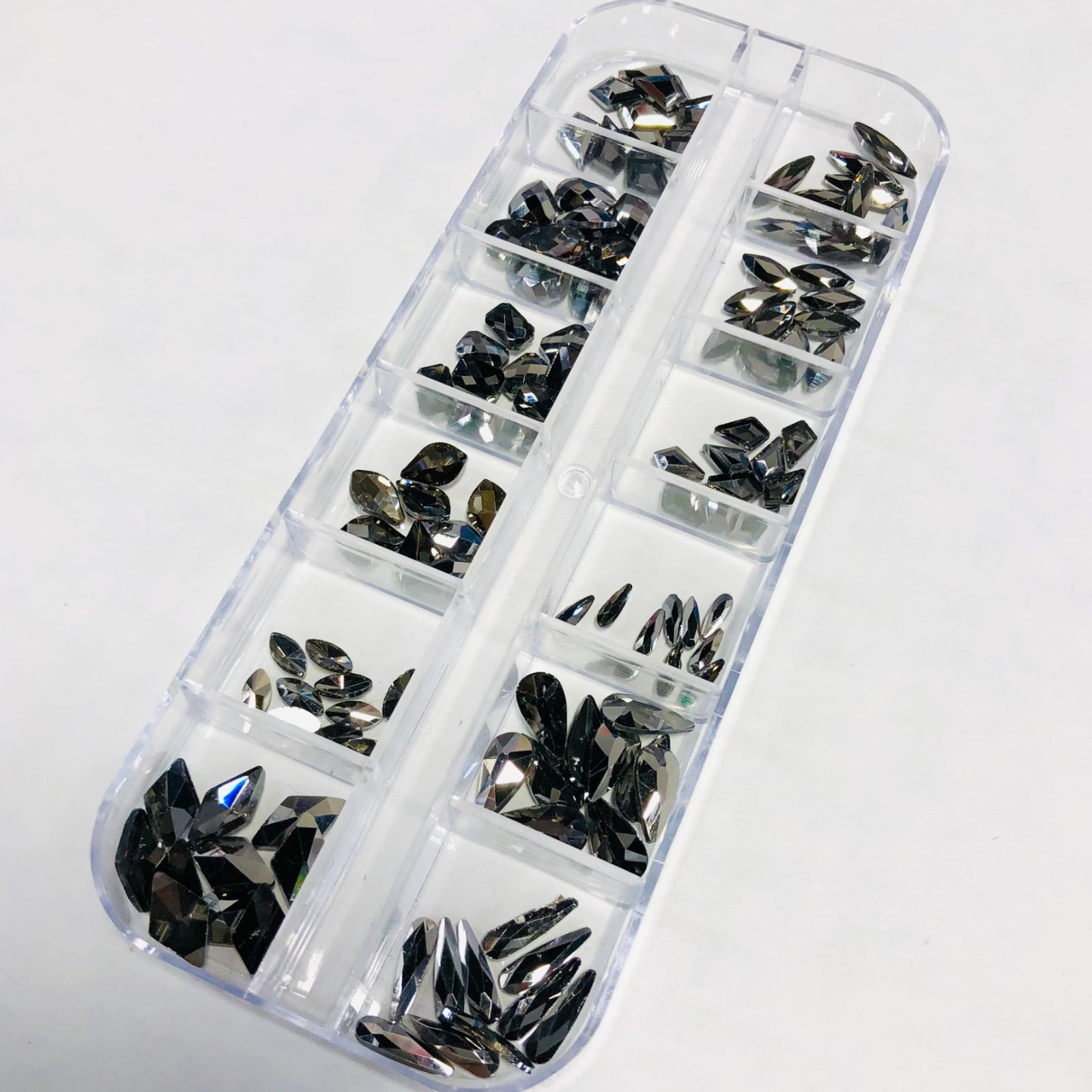 Set 120 pieces Mixed Black Flatback Rhinestones Multi Shapes – Scarlett  Nail Supplies
